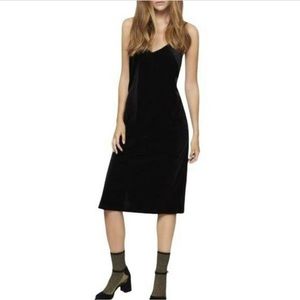 Sanctuary black velvet midi dress